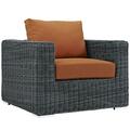 East End Imports Sojourn Outdoor Patio Armchair- Canvas Tuscan EEI-1864-GRY-TUS